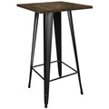 Amerihome Loft Black Metal Pub Table with Wood Top PUBTBWT